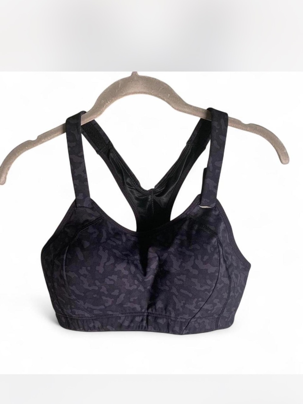 Women's Black/Gray Camo Racerback Sports Bra - By Syrokan size 34C